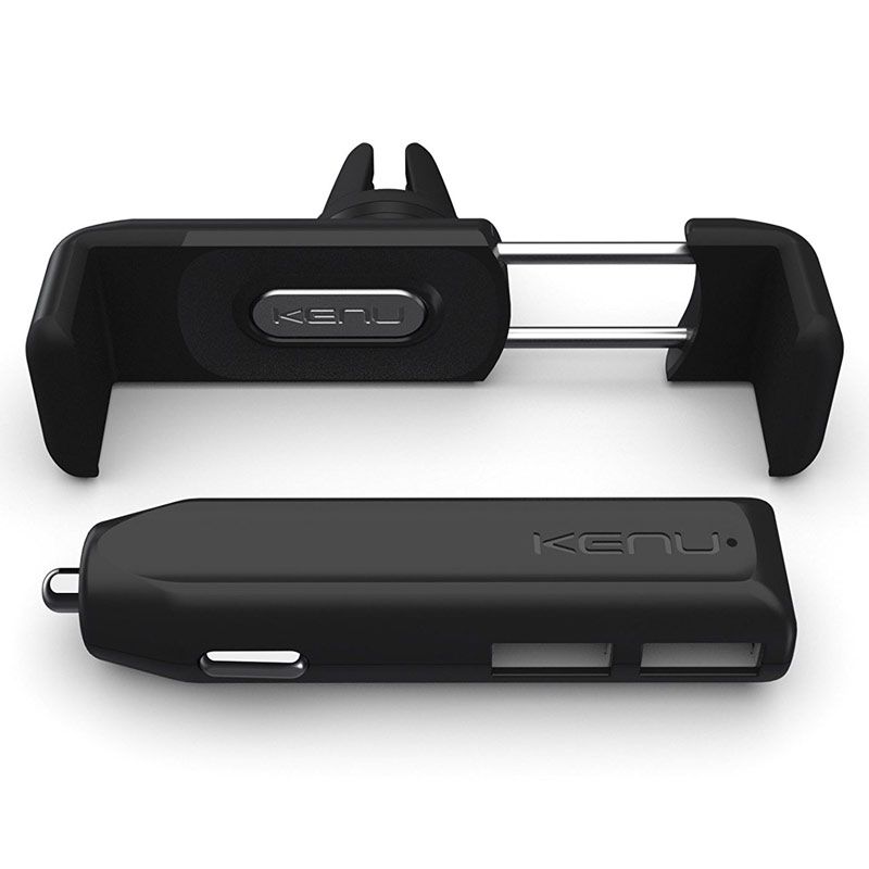 Kenu Airframe+ Car Holder and Multi USB Charger Kit - Black