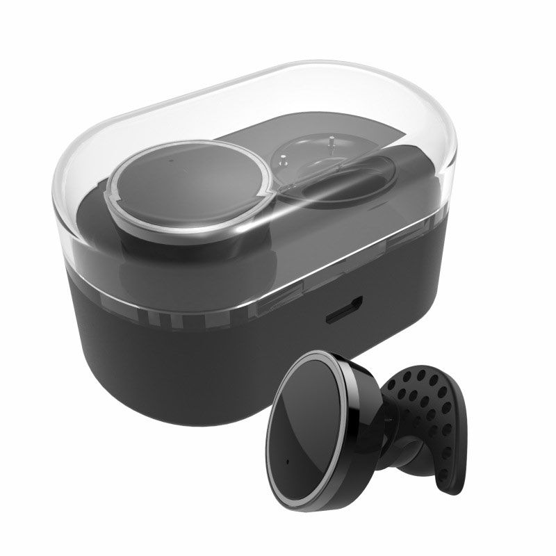 Q800 Wireless Bluetooth In-Ear Stereo Earphone Plugs with Charging Case - Black