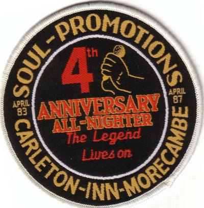 Carleton Inn Morecambe 4th. Anniversary/ April 1983 To April 1987 Badge