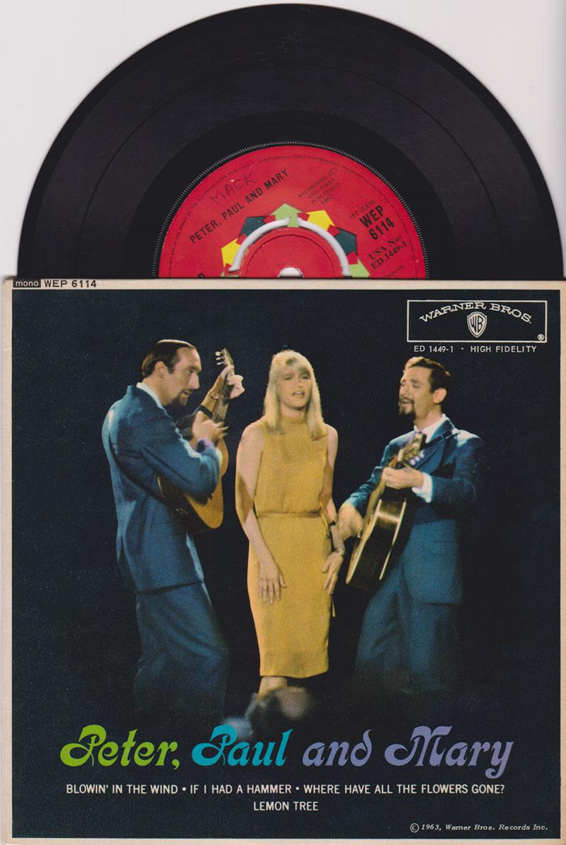 Peter, Paul And Mary/ 1963 Uk 4 Track Ep With Cover