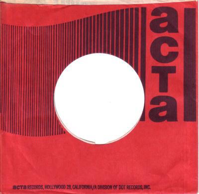 Acta Original Company Sleeve 1967 - 68/ Usa Acta 45 Sleeve