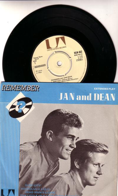 Remember Jan And Dean/ 1970s 4 Track Ep With Cover