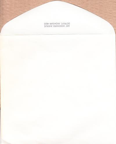 2457 Woodward Avenue, Detroit Envelope/ Genuine 60s Motown Envelopes