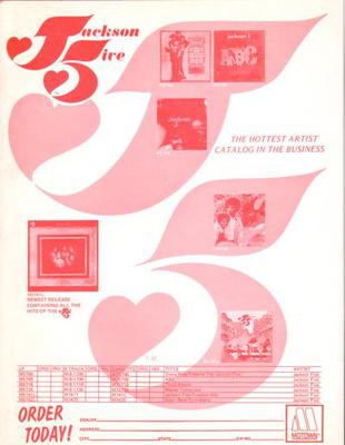 Image for Jackson Five Motown Lp Order Sheet/ 1972