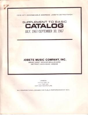 Image for Jobete Music Company July To Sept.1967/ 18 Page Supplement