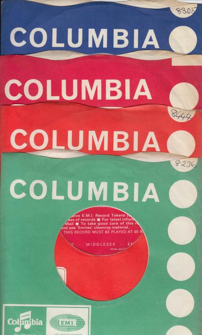 Columbia Uk Original Sleeve 1965 To 1968/ Various Colours Wavy Top