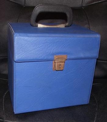 Image for 50 Count Record Box - Blue Plastic/ Uk Wood Inners Platic Covered