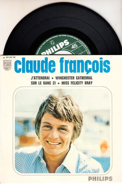 Claude Francois/ 1968 4 Track French Ep With Cv