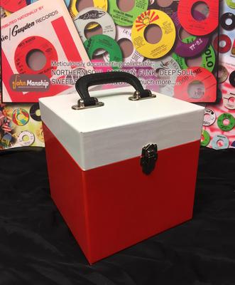 Image for 50 Count Red & White Vinyl Finish/ 50 Count Replica Record Box