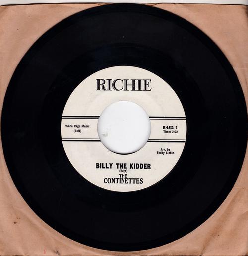 Continettes - Billy The Kidder / Boys Who Don't Understand - Richie R452 + group promo pic