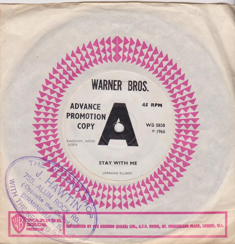 Lorraine Ellison - Stay With Me / I Got My Baby Back - Warner Brothers WB 5850 DJ 