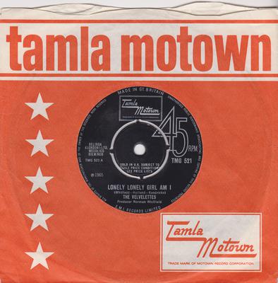 Velvelettes - Lonely Lonely Girl Am I / I'm The Exception To The Rule - Tamla Motown TMG 521