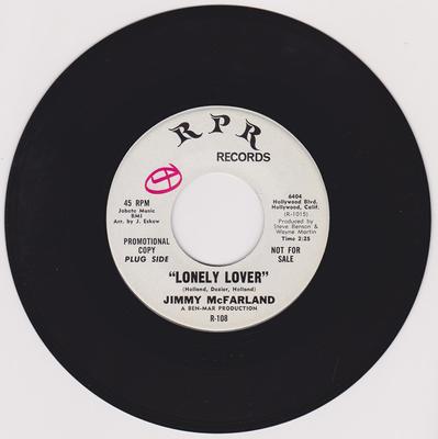 Jimmy McFarland - Lonely Lover / Let Me Be Your Man - R P R  R-108 DJ mick taylor
