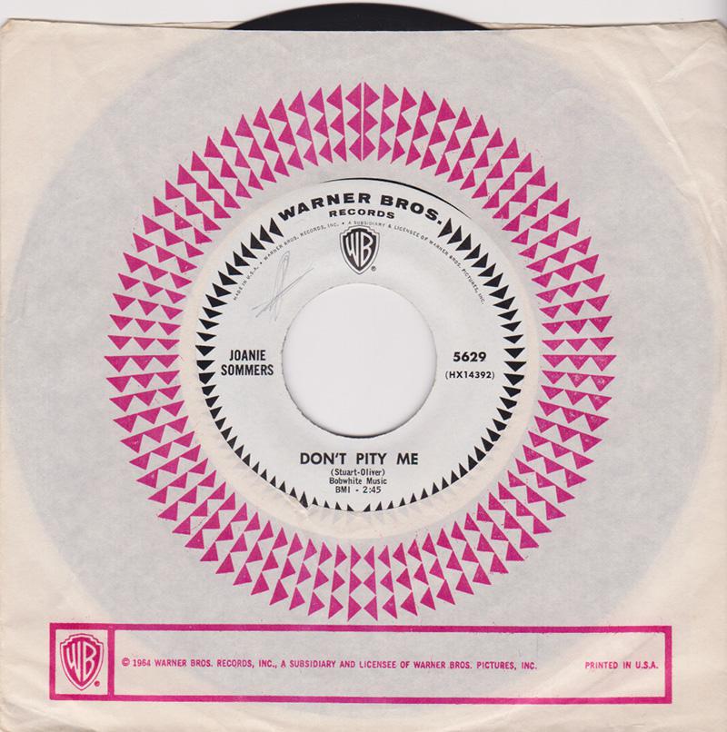 Joanie Sommers - Don't Pity Me / My Block - Warner Bros 1740 DJ