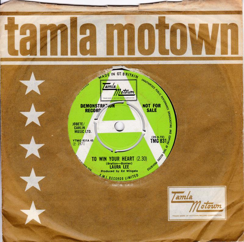Laura Lee - To Win Your Heart / So Will I -  Tamla Motown TMG 831 DJ