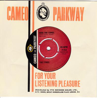 Tymes - Here She Comes / Malibu - Cameo Parkway P.924 January 8th 1965