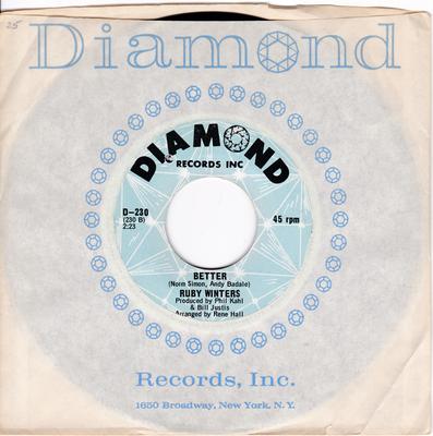 Ruby Winters - Better / I Want Action - Diamond D-230 Canada