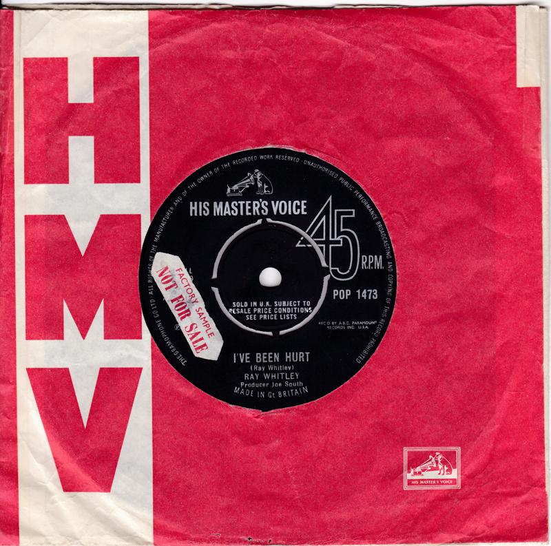 Ray Whitley - I've Been Hurt / There Is One Boy - His Master's Voice POP 1473 sticker DJ