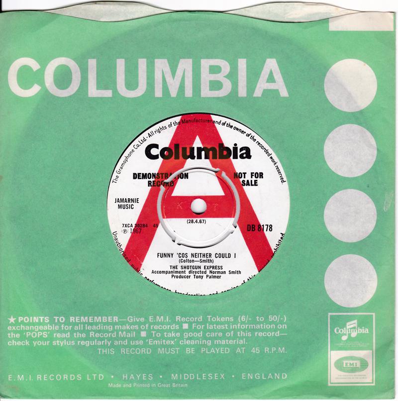 Shotgun Express ‎– Funny 'Cos Neither Could I / Indian Thing -  Columbia ‎DB 8178 DJ