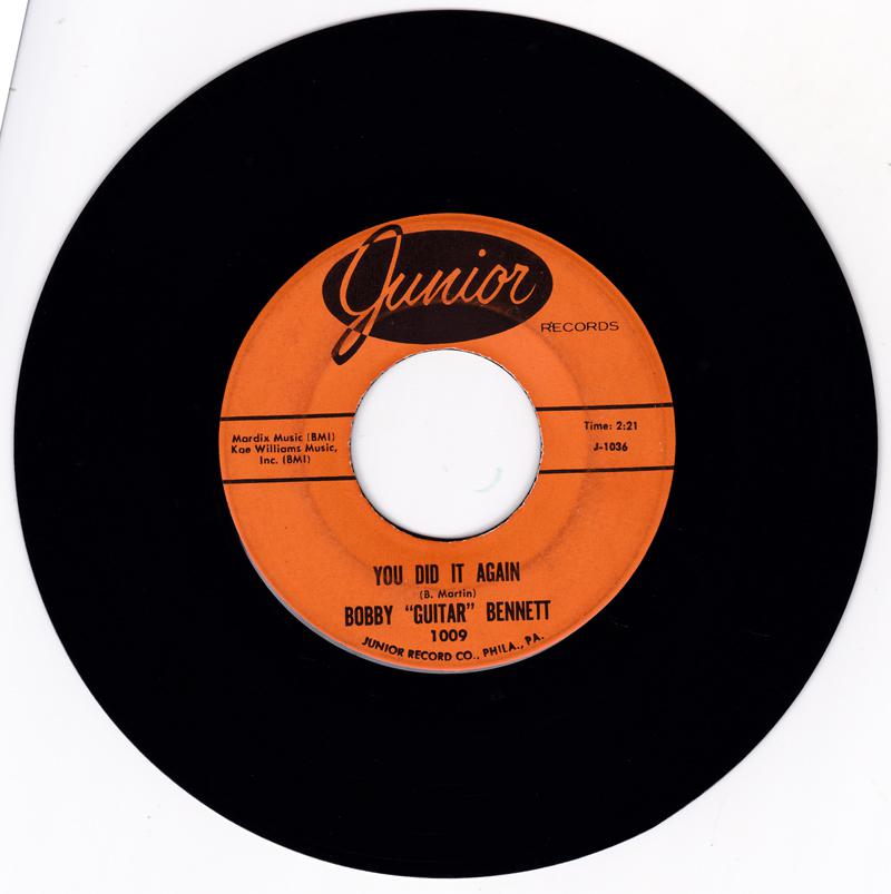 Bobby Bennett - You Did It Again / EVOL (Love Spelled Backwards) - Junior 1009