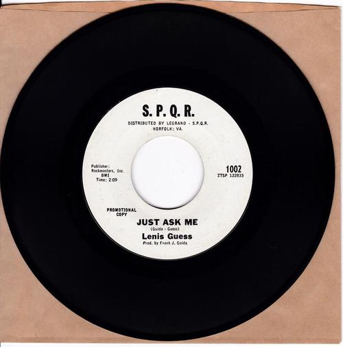 Lenis Guess - Just Ask Me / Working For My Baby - S.P.Q.R. 1002 DJ Manship Mint  