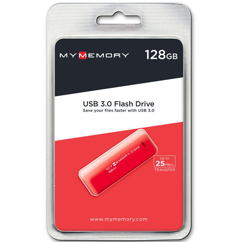 MyMemory 128GB USB 3.0 Flash Drive 25MB/s - Red Image 5