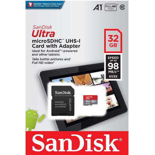 SanDisk 32GB Ultra Android Micro SD Card (SDHC) + SD