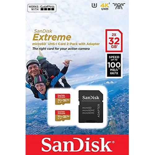 SanDisk 32GB Extreme V30 Action Camera Micro SD Card (SDHC) UHSI U3