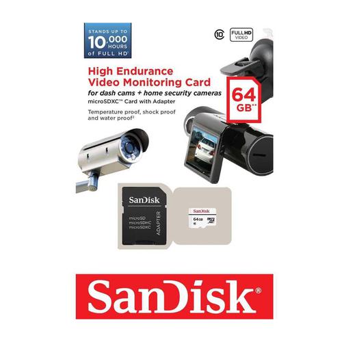 SanDisk 64GB HighEndurance Micro SD Card (SDXC) + Adapter 20MB/s £15