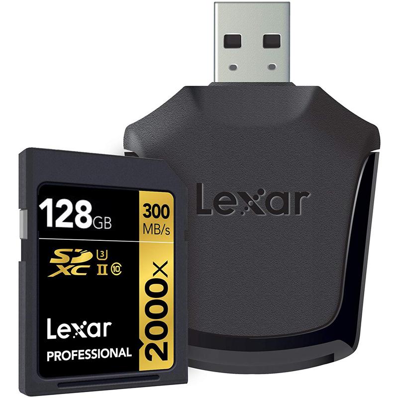 Lexar 128GB 2000X Professional SD Card SDXC UHS II U3 Card Reader 