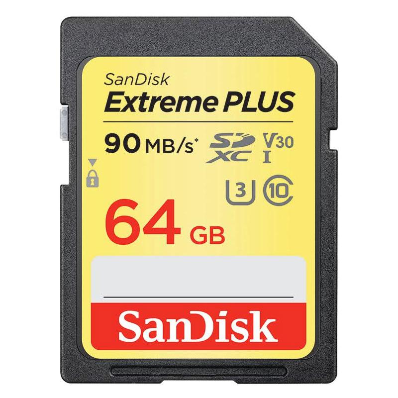 SanDisk 64GB Extreme PLUS V30 SD Card (SDXC) UHSI U3 90MB/s £24.95