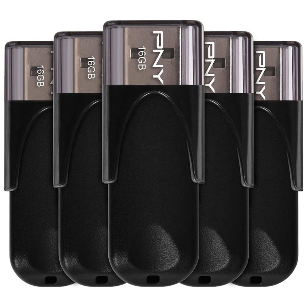 PNY 16GB USB 2.0 Flash Drive Black 5 Pack FFP £19.99 Free Delivery