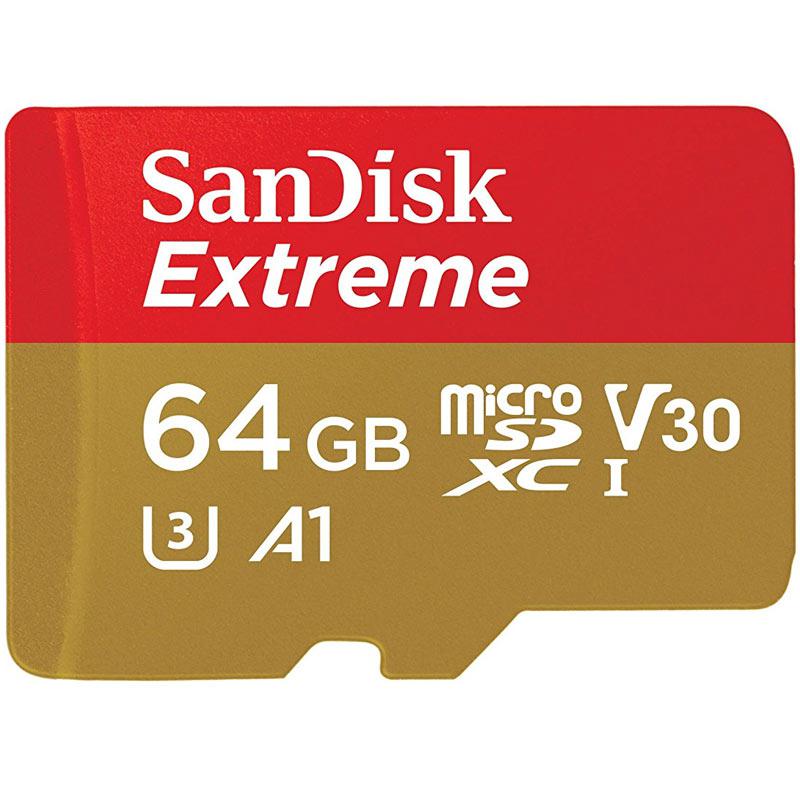 SanDisk 64GB Extreme V30 Action Camera Micro SD Card (SDXC) UHS-I U3